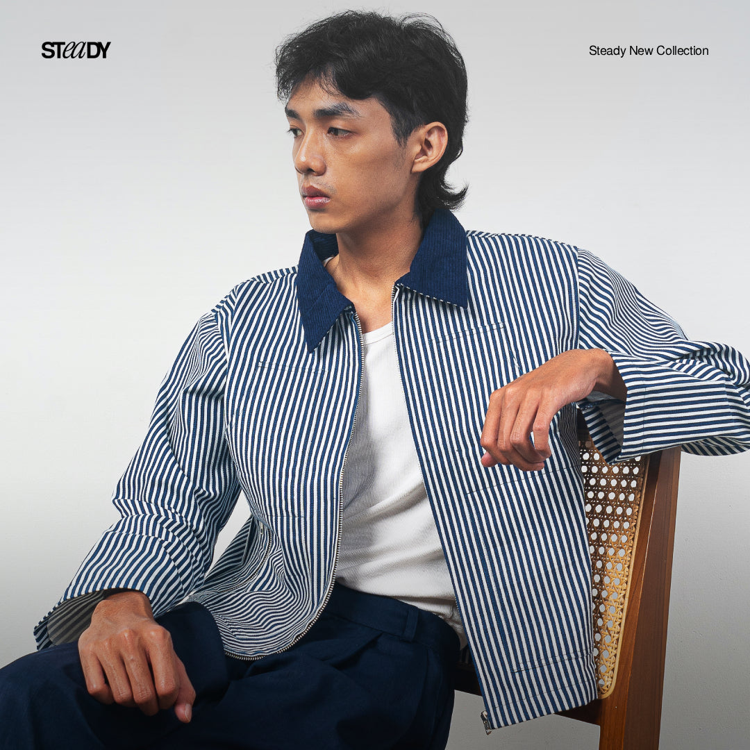 Voight Carpenter Jacket - Navy Stripe