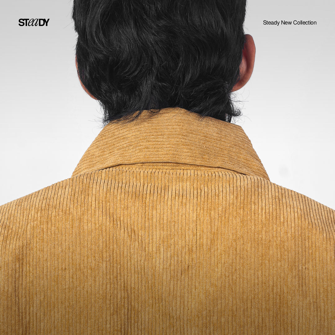 Boyle Corduroy Half Zip Jacket - Light Brown