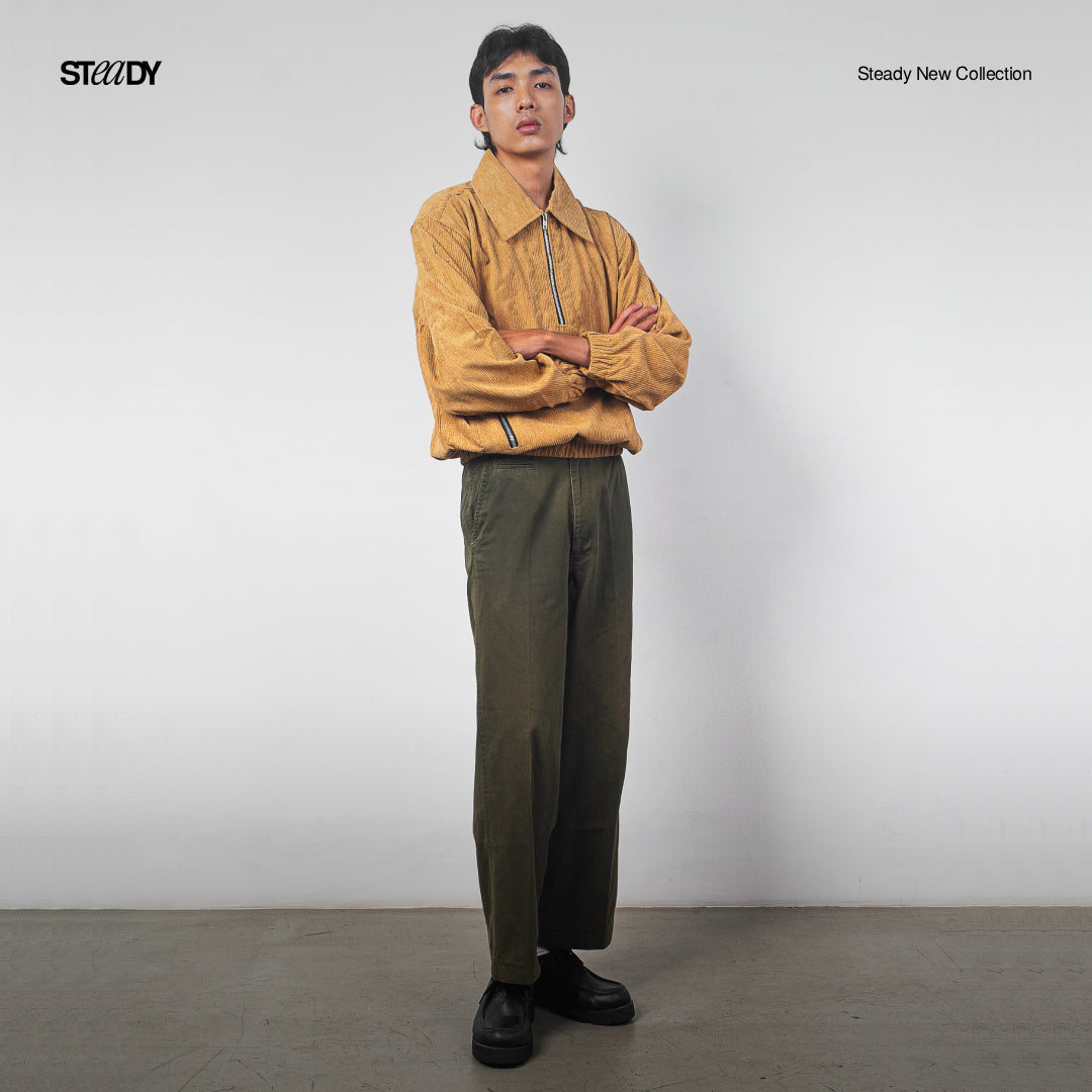 Boyle Corduroy Half Zip Jacket - Light Brown