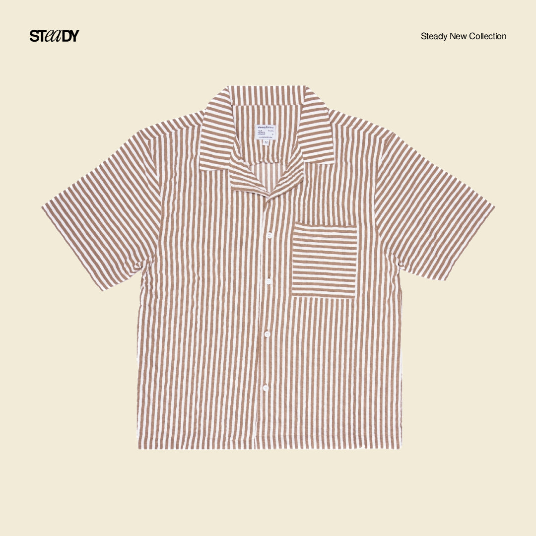 Vacation Crinkle Shirt - Brown