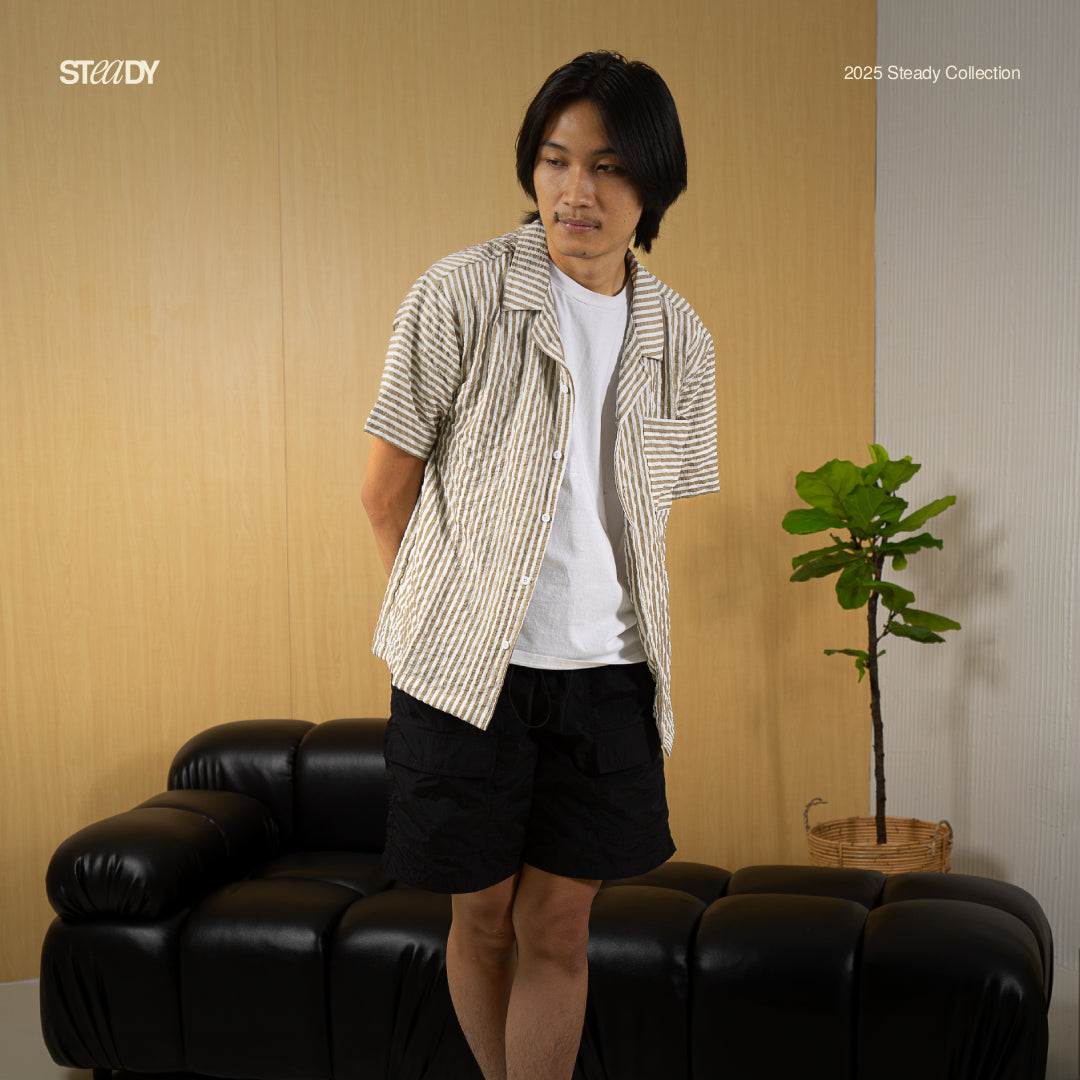 Vacation Crinkle Shirt - Brown
