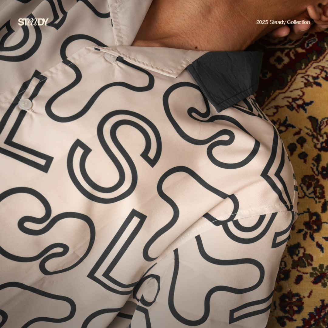 Vacation Pattern Shirt - Black