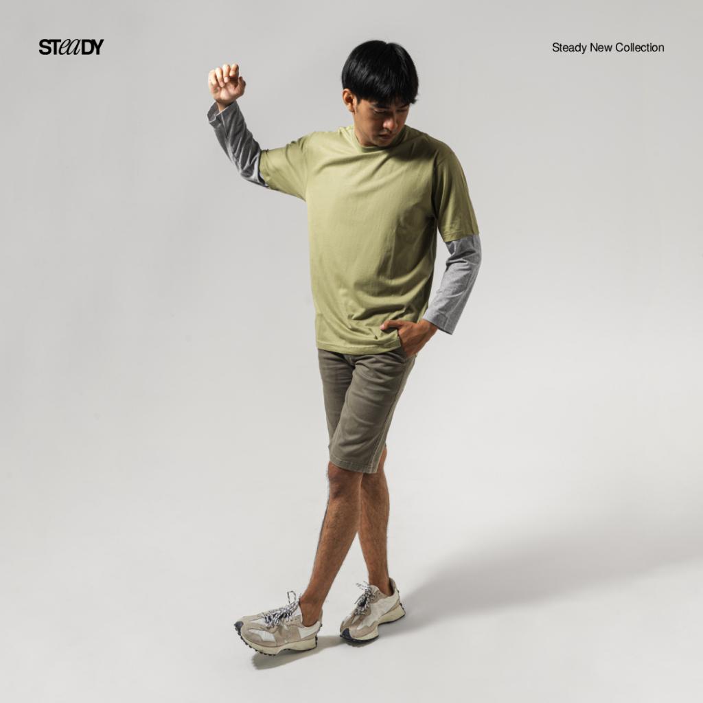 Kurt Double Layer T-Shirt - Sage Grey