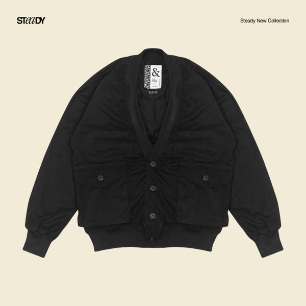 Campbell Canvas Cardigan - Black