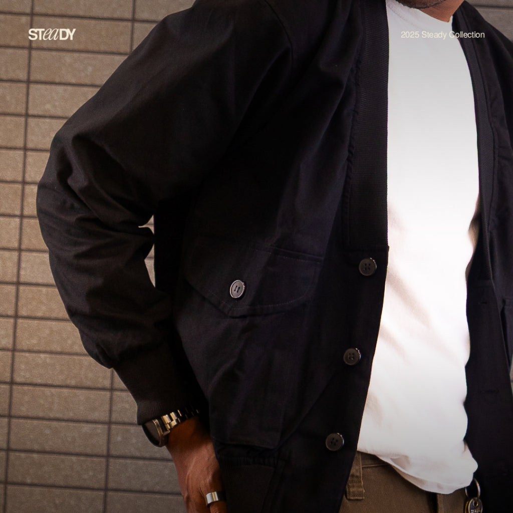 Campbell Canvas Cardigan - Black