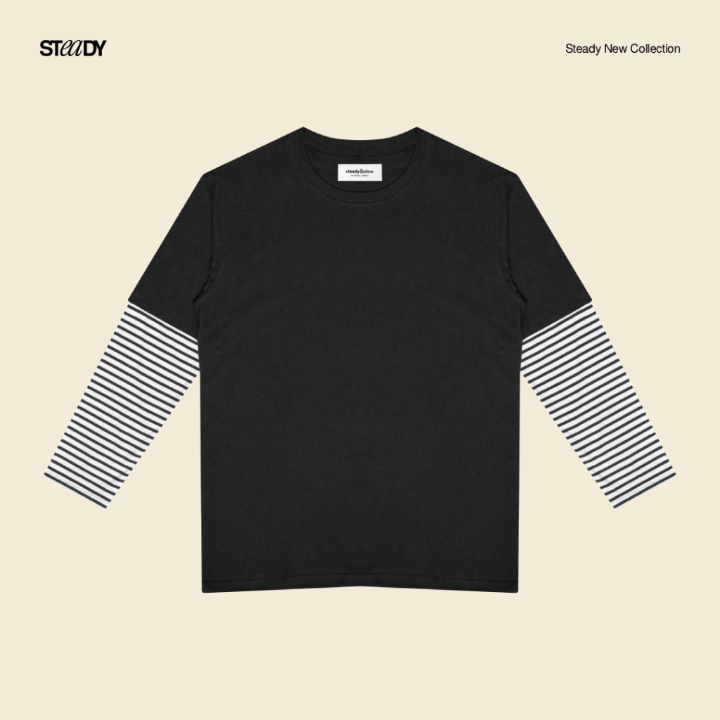 Kurt Double Layer T-Shirt - Black Stripe