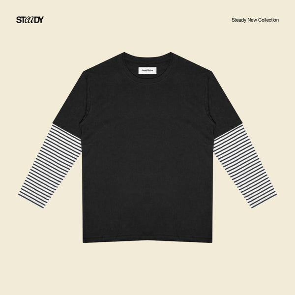 Kurt Double Layer T-Shirt - Black Stripe