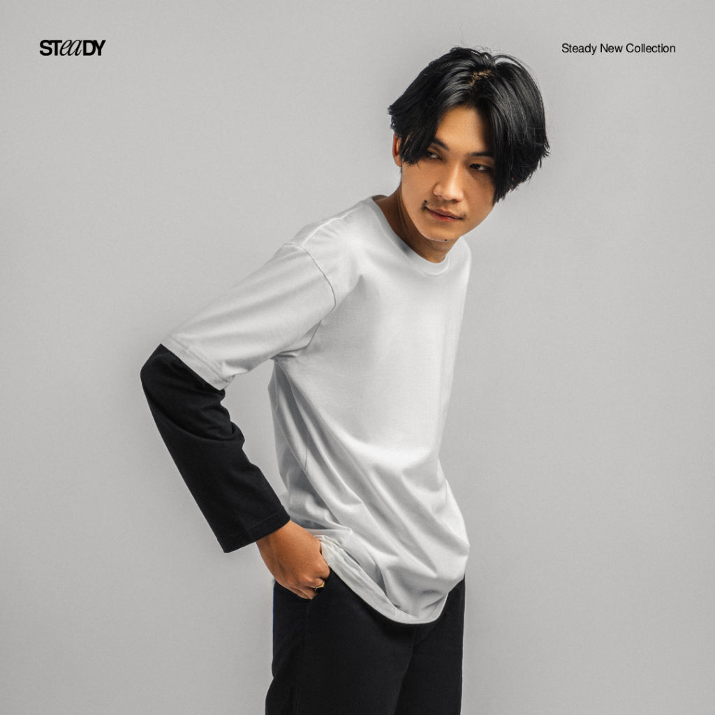 Kurt Double Layer T-Shirt - White Black