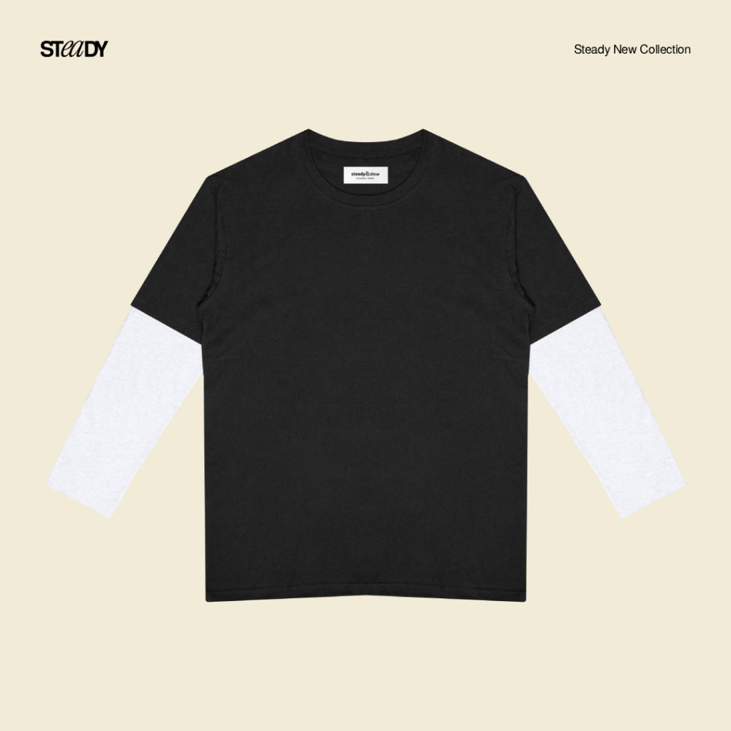Kurt Double Layer T-Shirt - Black White