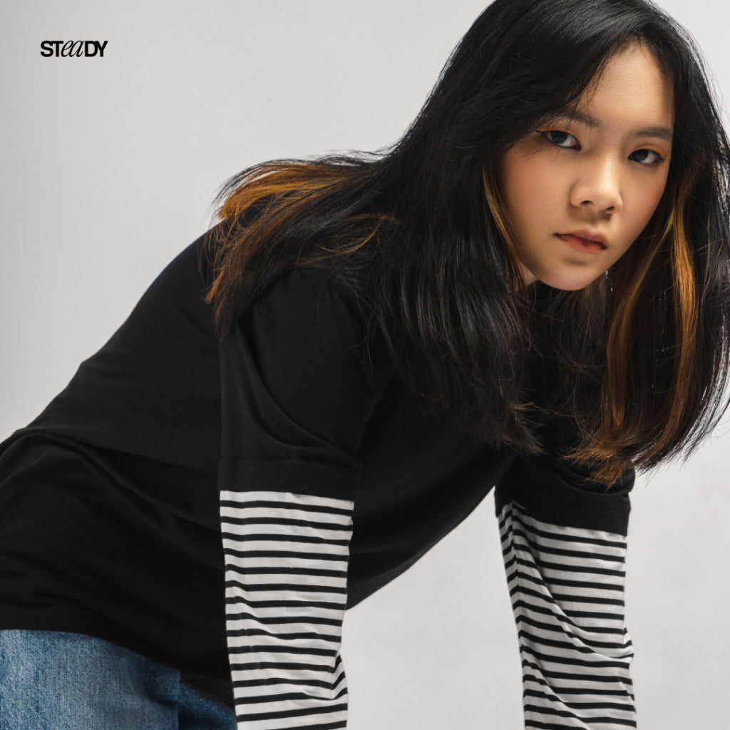 Kurt Double Layer T-Shirt - Black Stripe