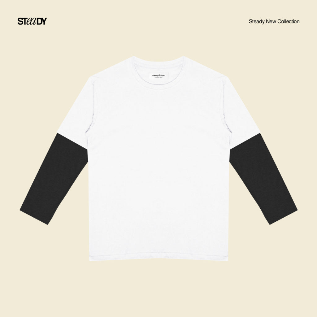 Kurt Double Layer T-Shirt - White Black