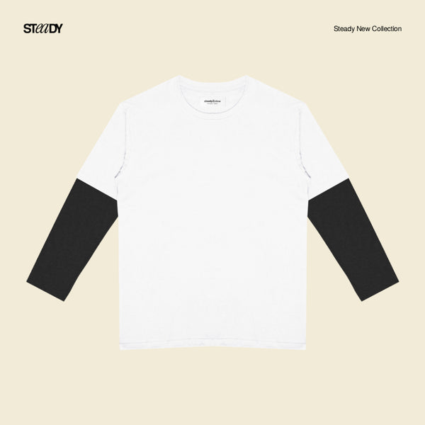 Kurt Double Layer T-Shirt - White Black