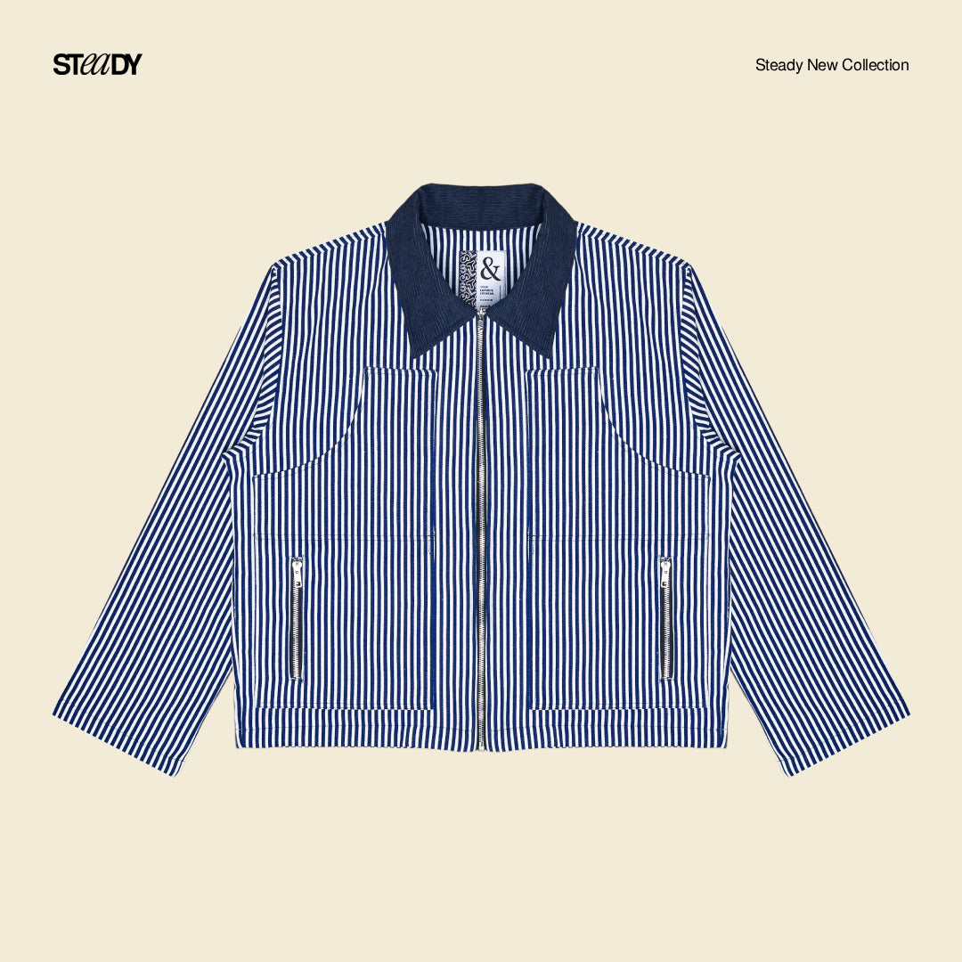 Voight Carpenter Jacket - Navy Stripe
