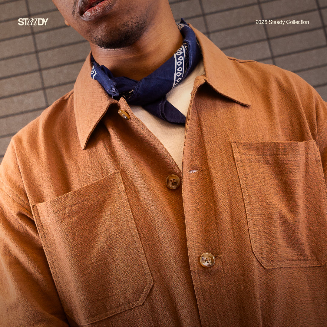 Linen Pocket Overshirt - Brown