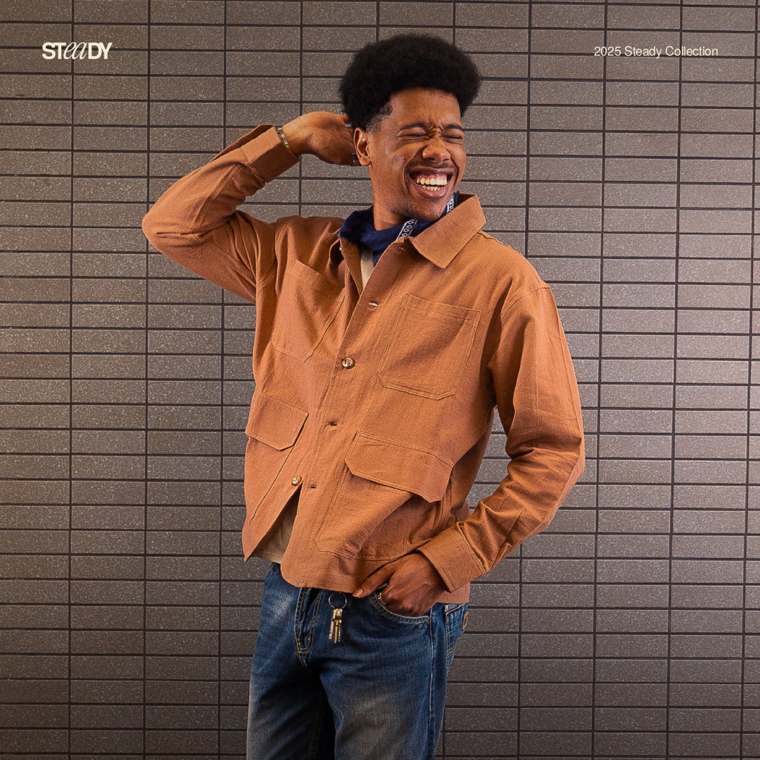 Linen Pocket Overshirt - Brown