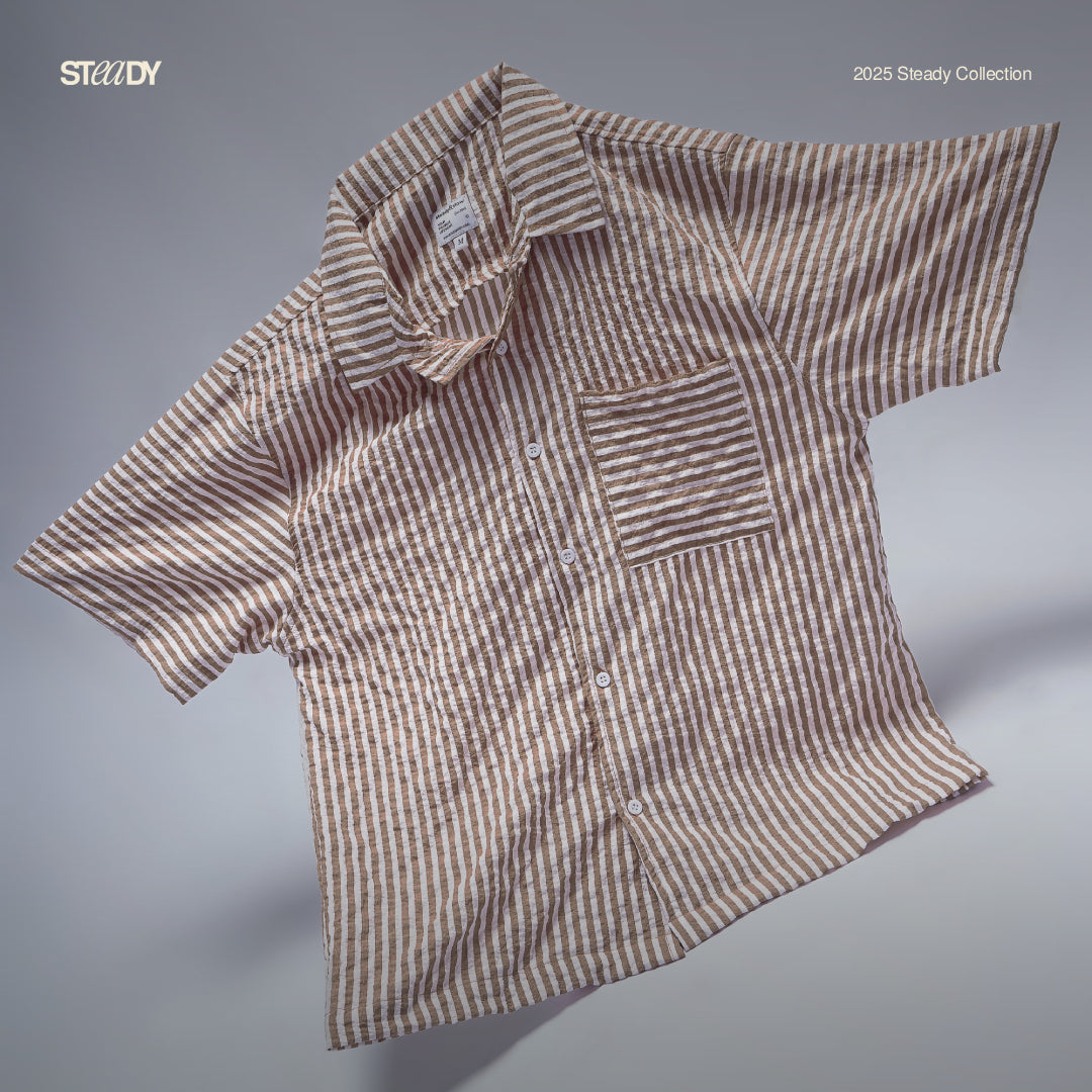 Vacation Crinkle Shirt - Brown