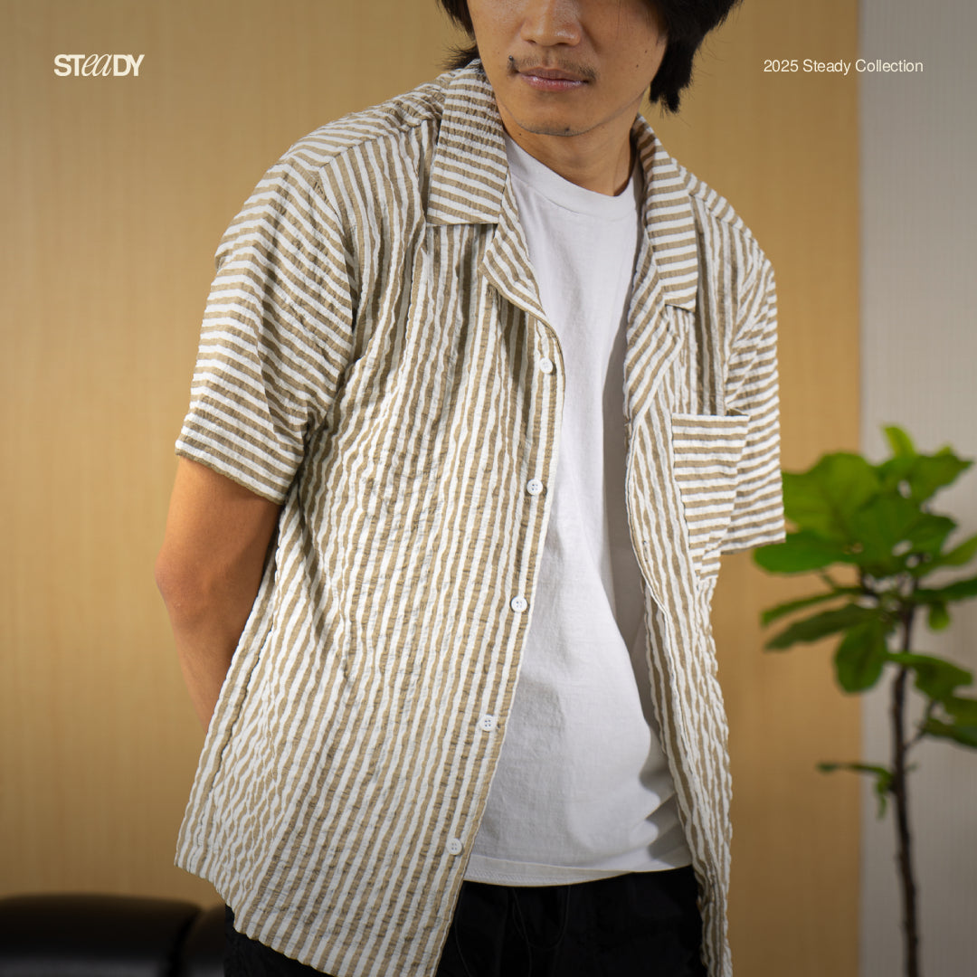Vacation Crinkle Shirt - Brown