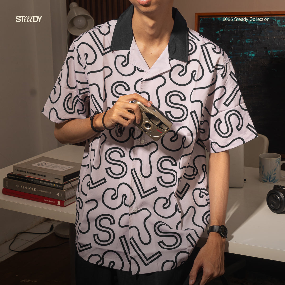 Vacation Pattern Shirt - Black