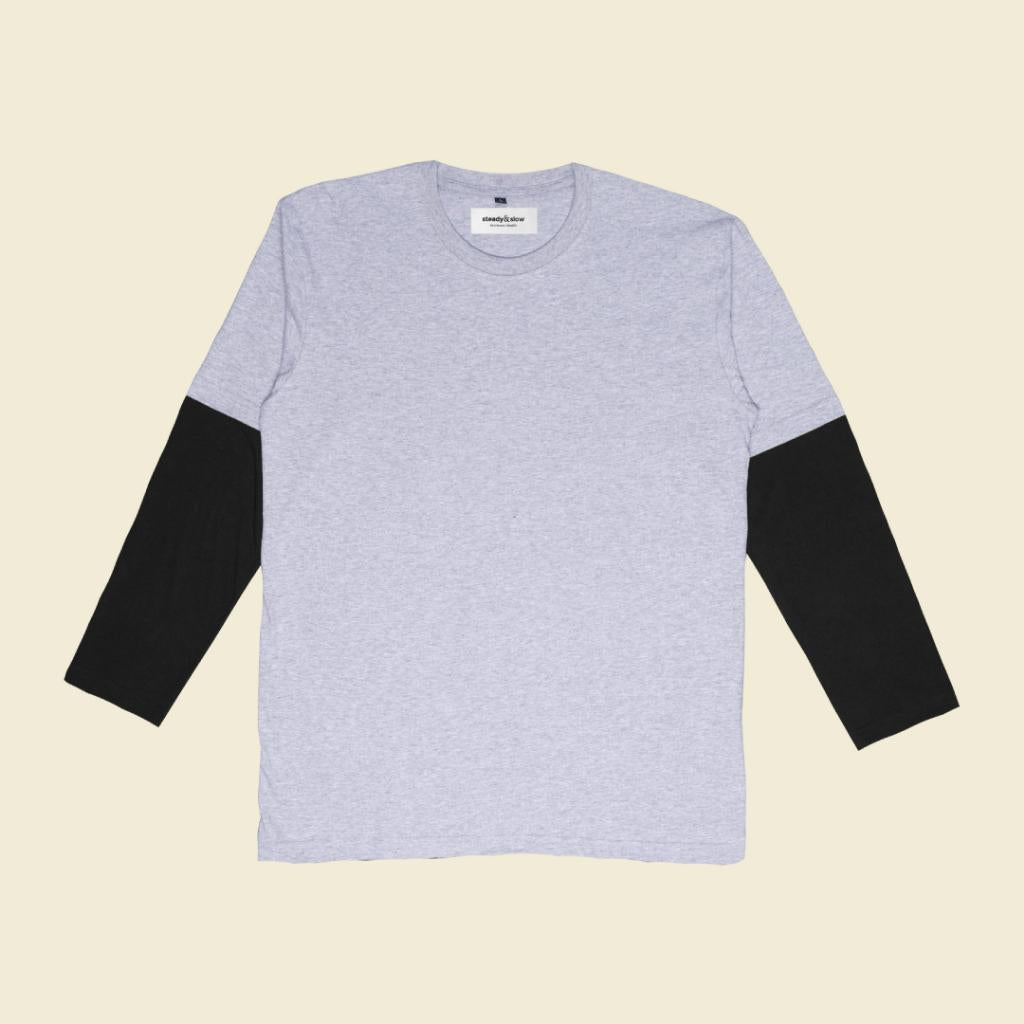 Kurt Double Layer T-Shirt - Grey Black