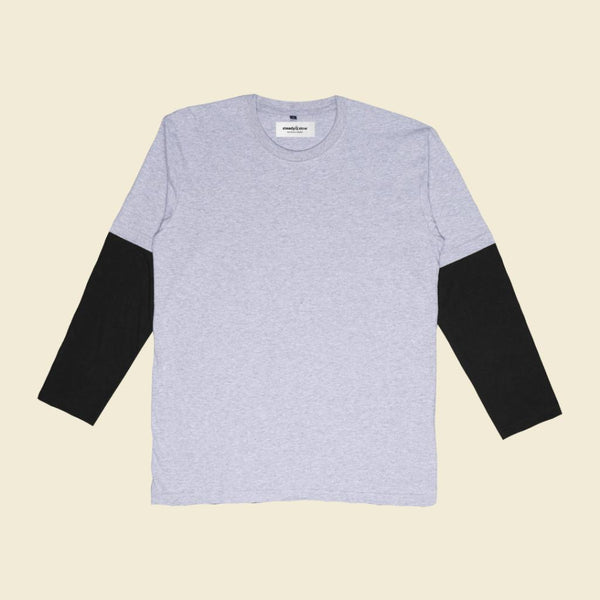 Kurt Double Layer T-Shirt - Grey Black