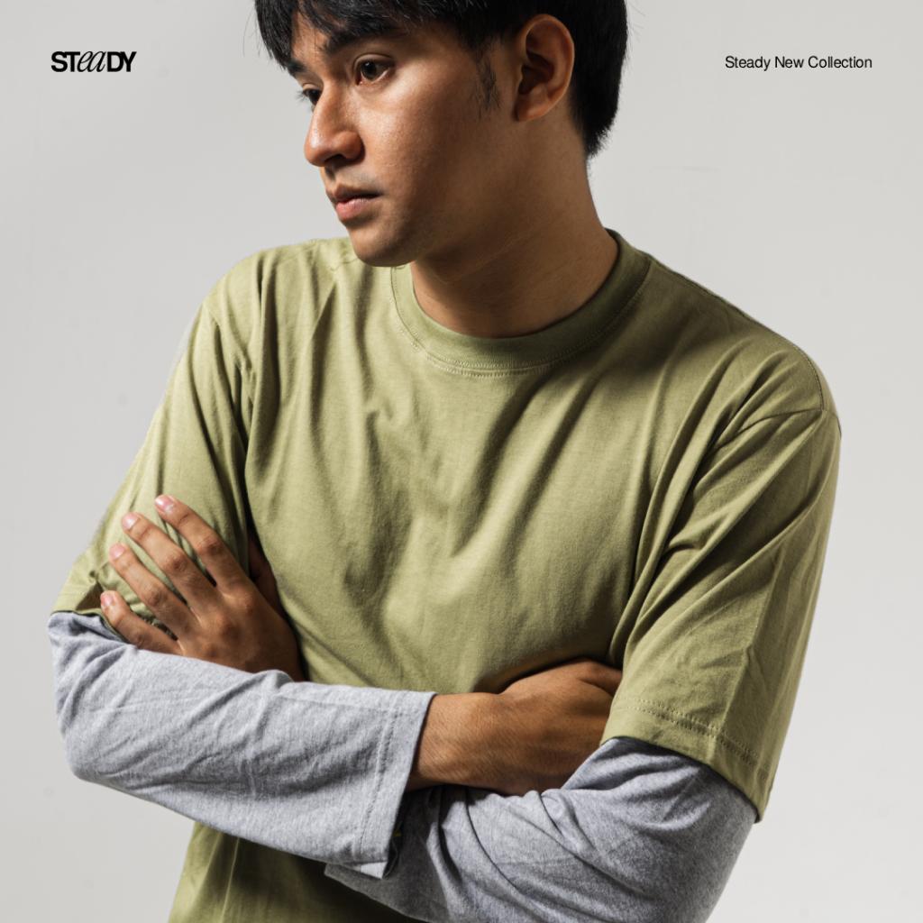 Kurt Double Layer T-Shirt - Sage Grey