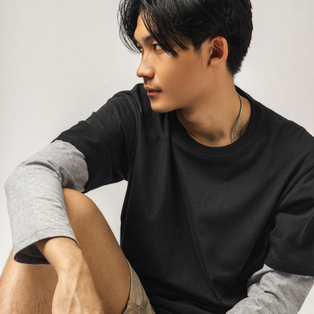 Kurt Double Layer T-Shirt - Black Grey