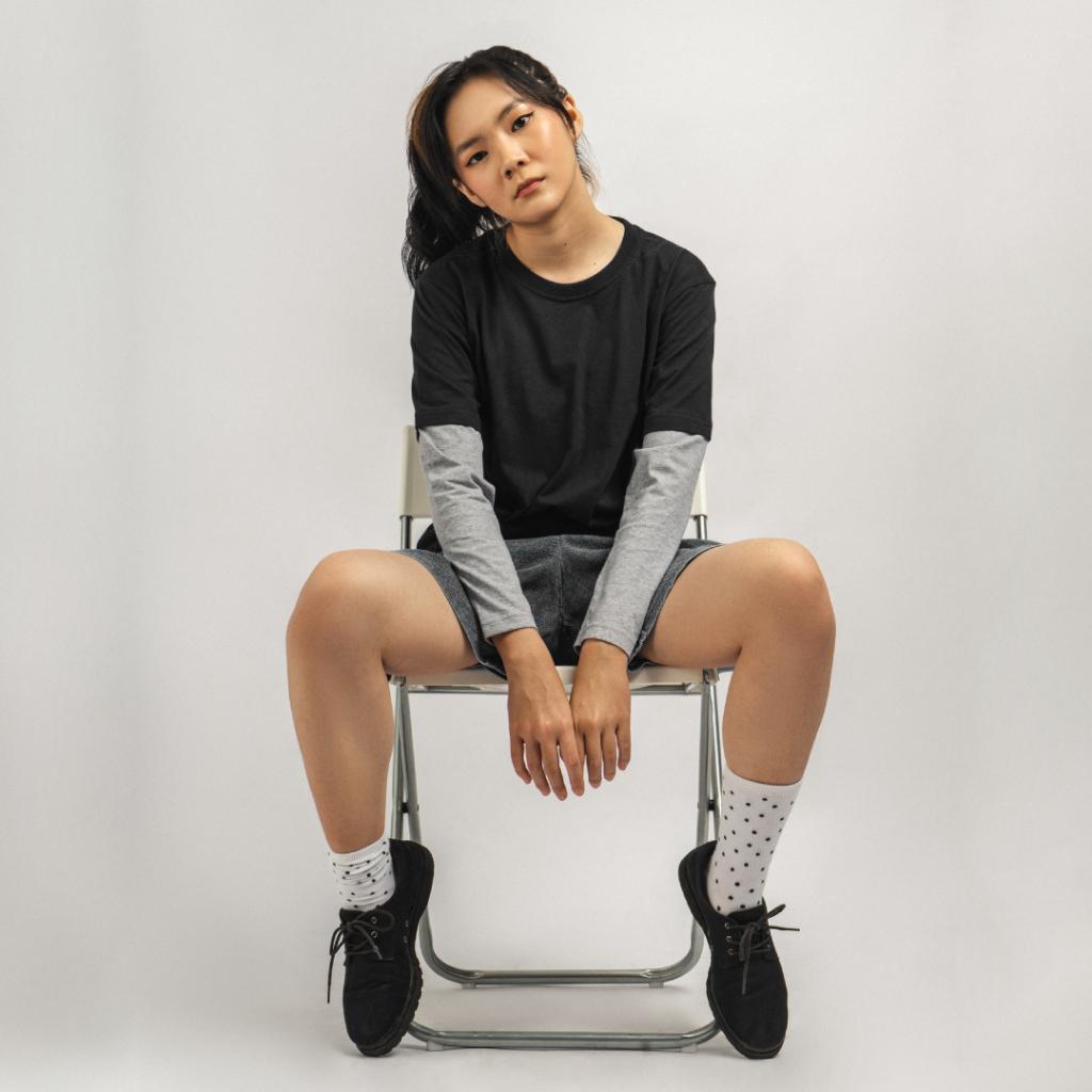 Kurt Double Layer T-Shirt - Black Grey