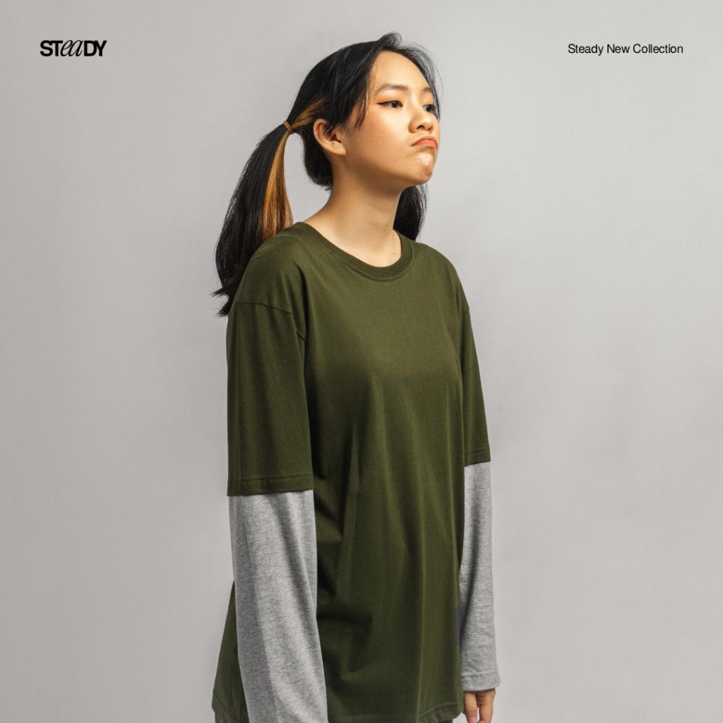 Kurt Double Layer T-Shirt -  Army Green Grey