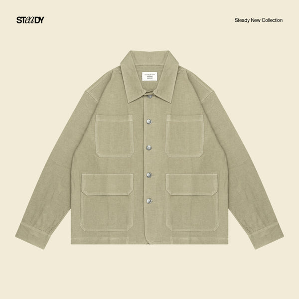 Linen Pocket Overshirt - Sage