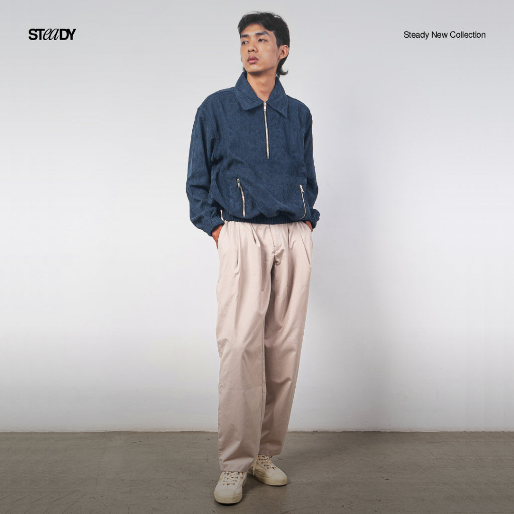 Boyle Corduroy Half Zip Jacket - Navy