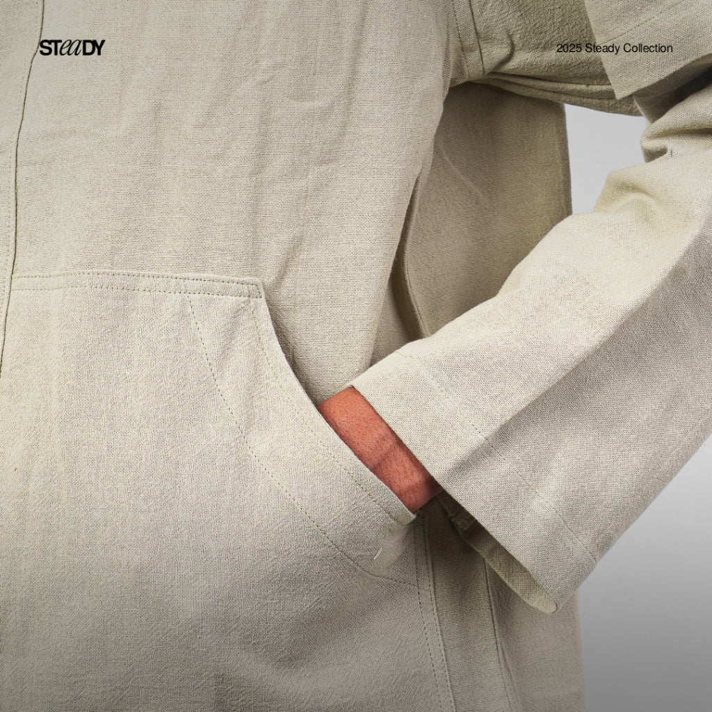 Linen Double Layer Kimono - Sage