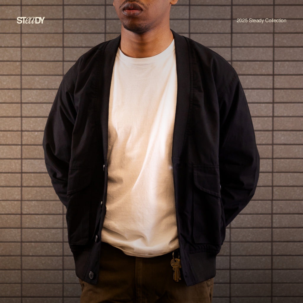 Campbell Canvas Cardigan - Black