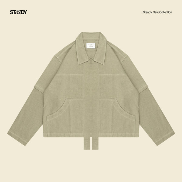 Linen Double Layer Kimono - Sage