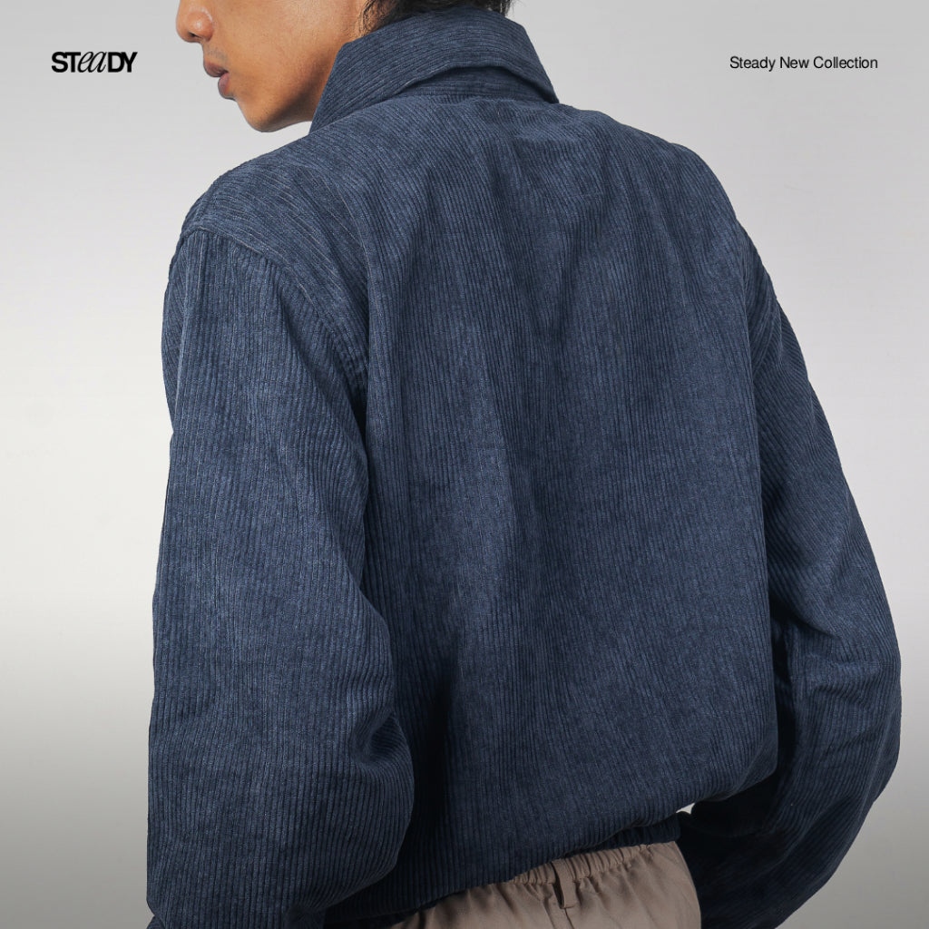 Boyle Corduroy Half Zip Jacket - Navy