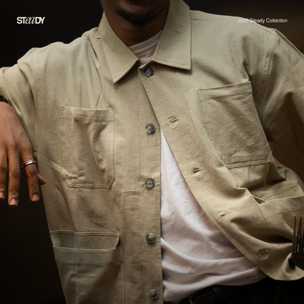 Linen Pocket Overshirt - Sage
