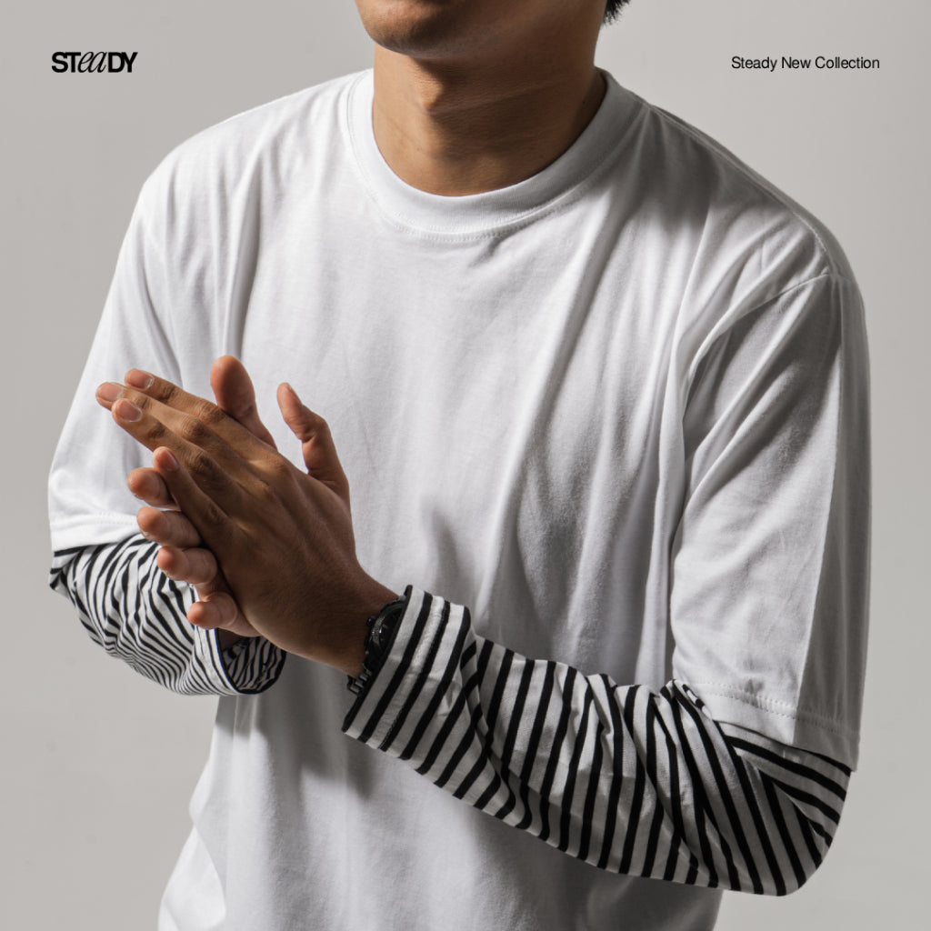 Kurt Double Layer T-Shirt - White Stripe
