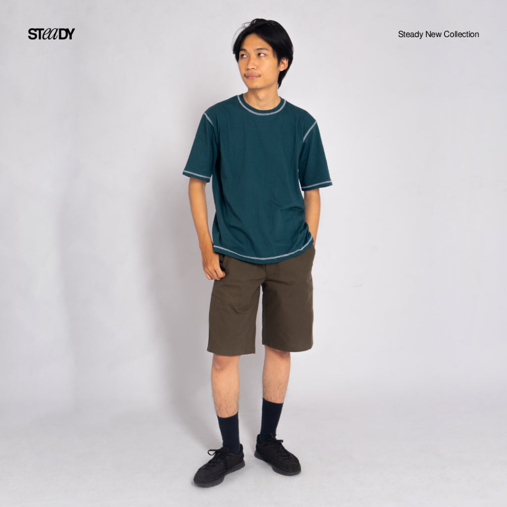 Luke Contrast Stitch Oversized T-Shirt - Atlantic Sea