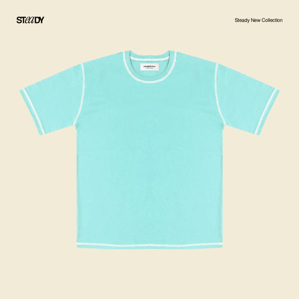 Luke Contrast Stitch Oversized T-Shirt - Mint