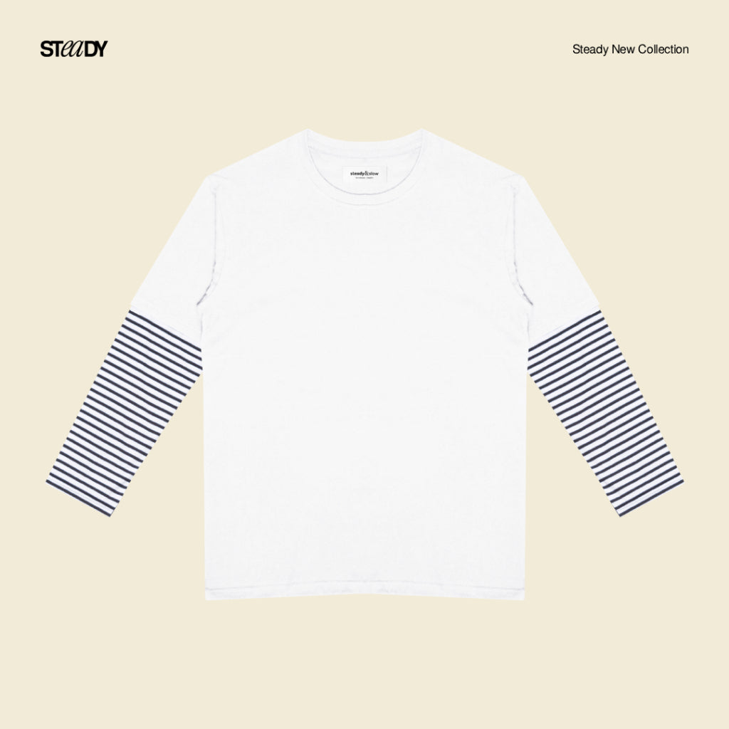 Kurt Double Layer T-Shirt - White Stripe