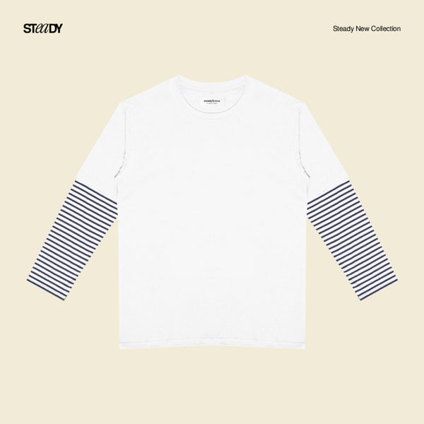 Kurt Double Layer T-Shirt - White Stripe